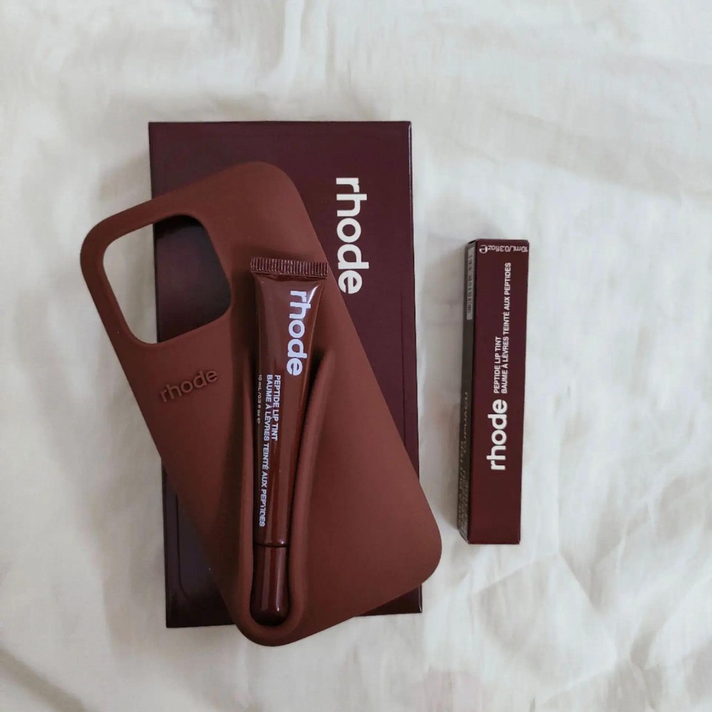 Rhode New Color INS Lipstick Silicone DIY Phone Case For iPhone 16 15 14 13 12 11 Pro Max Plus With 