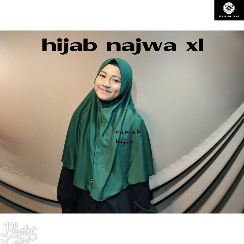 HIJAB Non PET / JILBAB Non PET / KHIMAR Instan NAJWA L, XL NASWA Kerudung