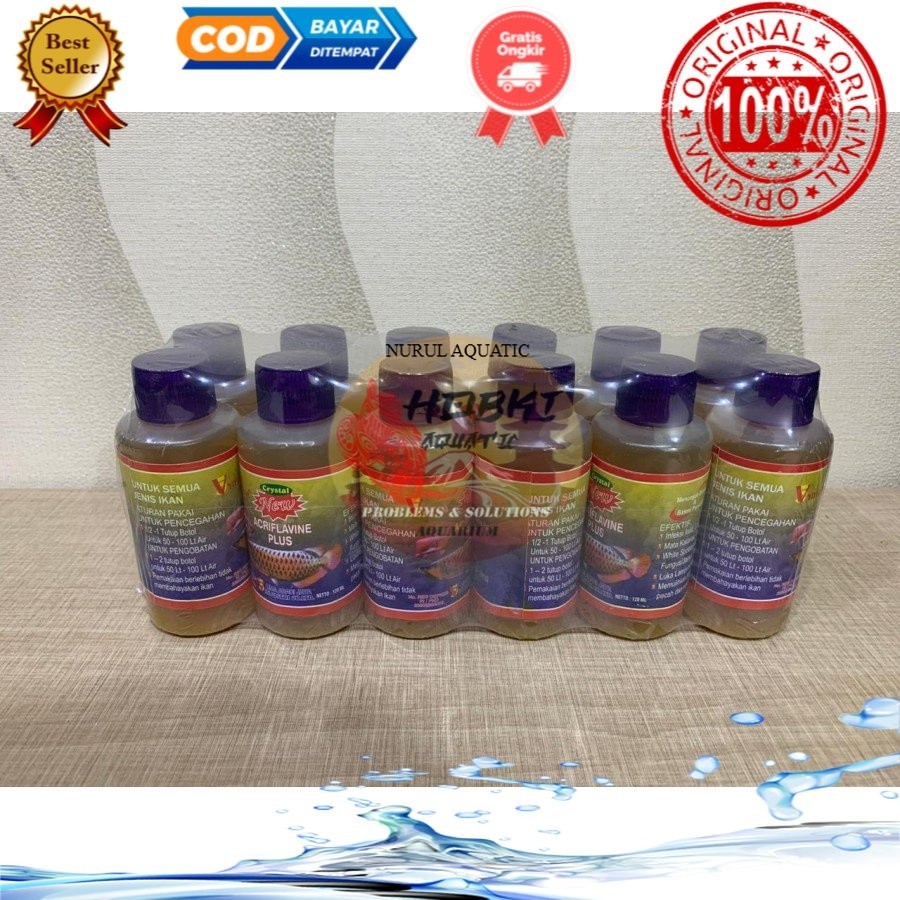 Obat Ikan ACRIFLAVINE PLUS Untuk Ikan Hias, Arwana, Jamuran, Stress terbaik baru