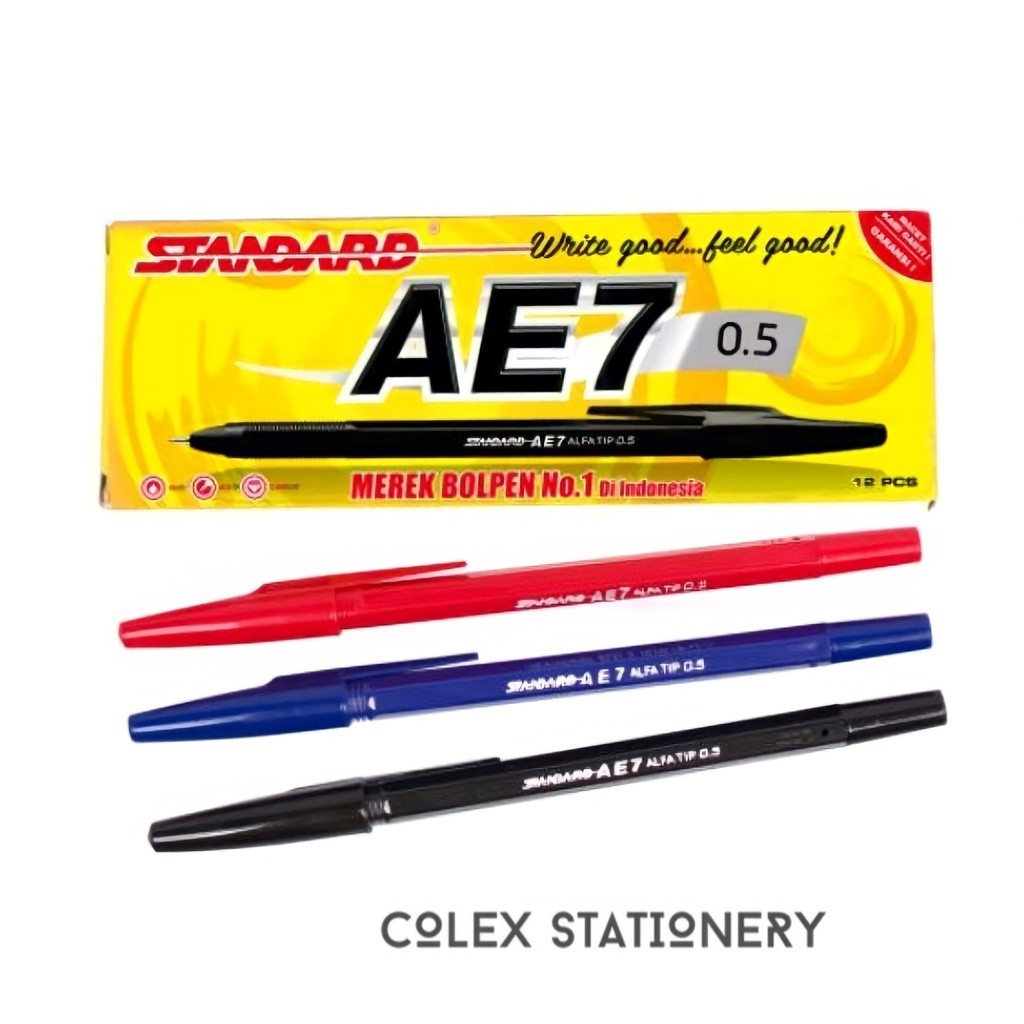 

NINJA KOSMETIK Pulpen Standard Hitam / Pena Ballpoint Standard AE7 0,5 ( Perpcs )