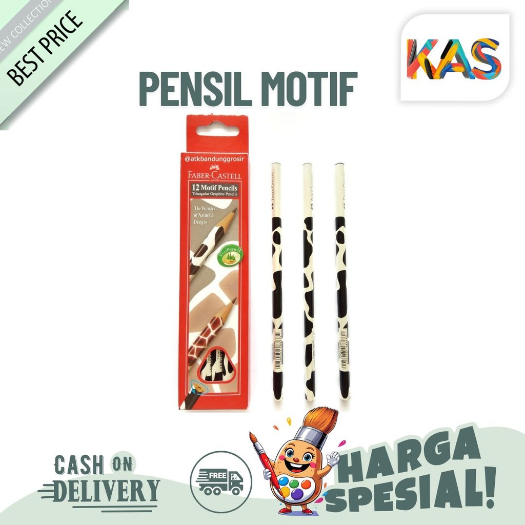 

Pensil Motif 2B faber Castell 5 Motif Animal Grosir Termurah