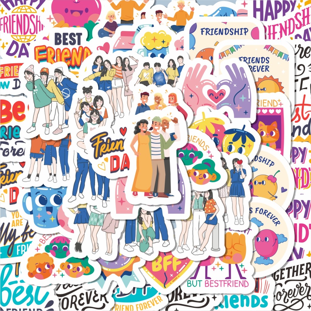 

100PCS Lucu Stiker Persahabatan Aesthetic Stiker Aesthetic Stiker Anti Air Stikers Berperekat Waterproof sticker decal buat Motor Helm Buku Journal Koper Casing HP Laptop Botol Minum Hadiah anak