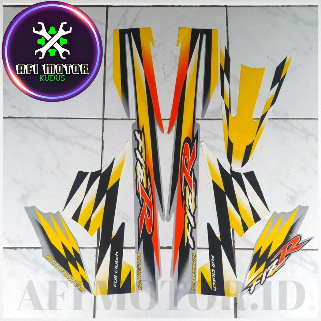 Striping Stiker Polet Motor YAMAHA fizr f1zr fiz r Milenium 2000 Kuning Setiker Sticker Kendaraan Fu