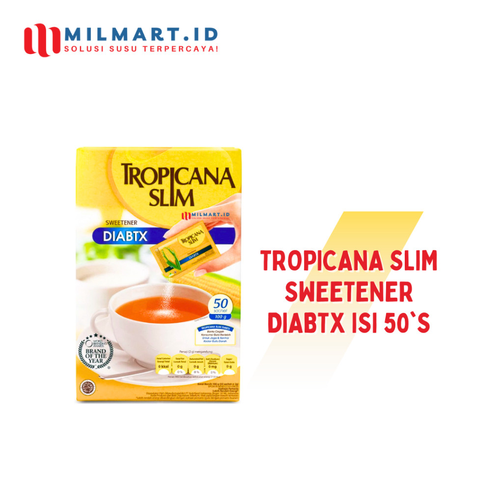 

TROPICANA SLIM SWEETENER DIABETICS 50'S × 2 G PEMANIS NOL KALORI GULA DIABETES