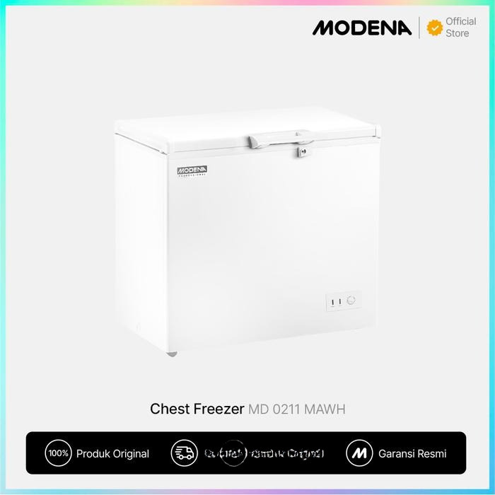 MODENA Chest Freezer - MD 0211 MAWH Lemari Pembeku Daging Es