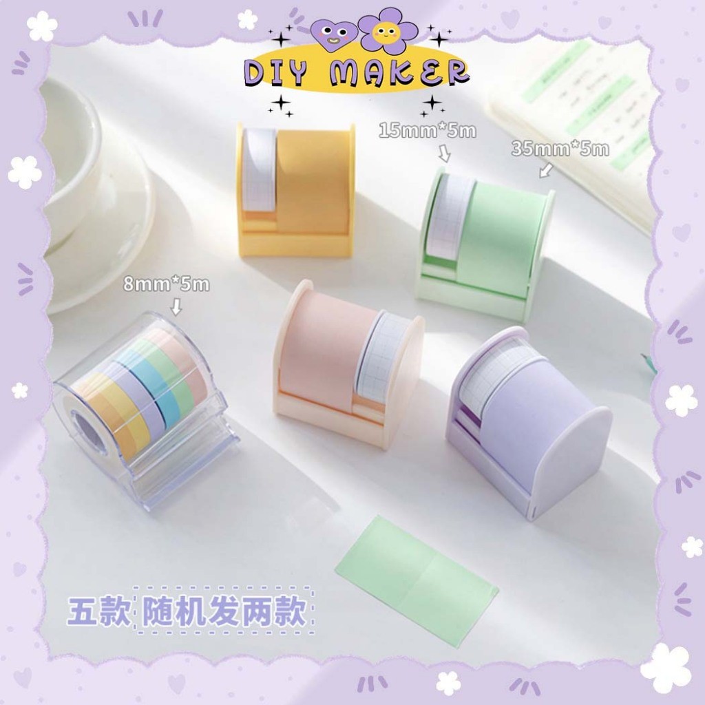 

DM Dispenser Washi Tape Aesthetic Warna Pastel Dispenser Tape Washi Masking Tempat Selotip - RP07