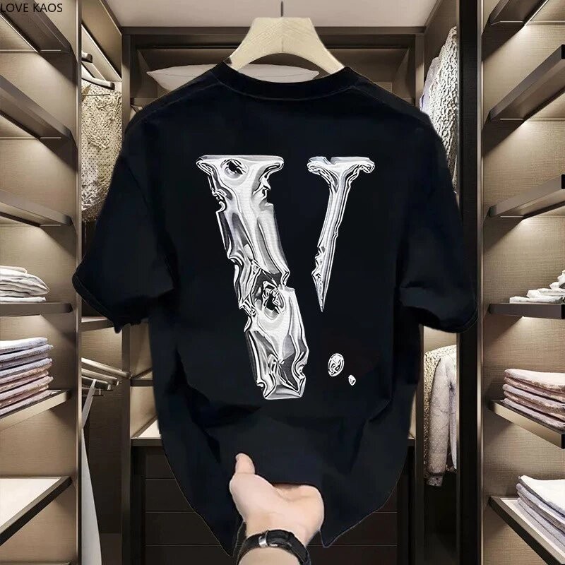 (COD)OutletsLV Louis Vuitton 100% Cotton Original Heavyweight Baju Kaos Boxy Fit T Shirt Pria Wanita