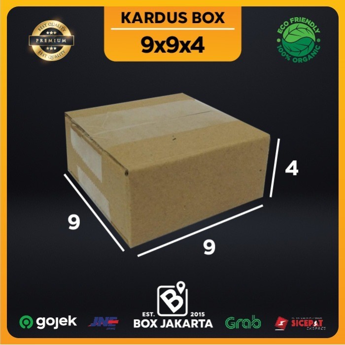 

KARDUS BOX uk 9x9x4 CM Kotak Packaging Corrugated SHEET POLOS