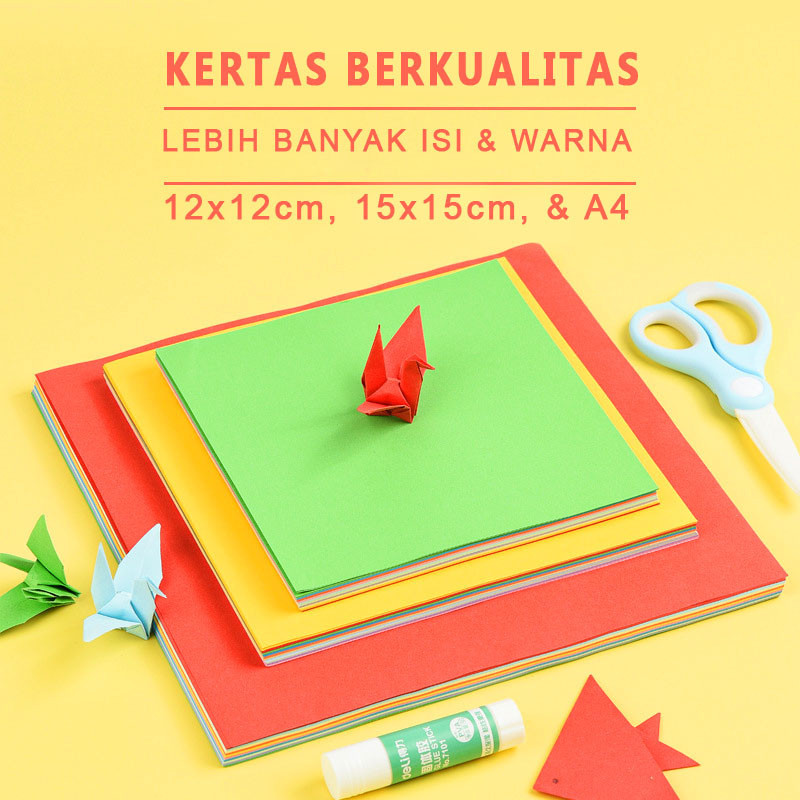 

Origami Kertas 10 Warna Kreatif DIY SINAR DUNIA 80gr A4 RAINBOW (100lbr)