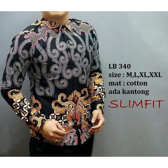 KEMEJA BATIK SLIM FIT/BATIK PRIA SLIM FIT/BAJU BATIK SLIM FIT LB340