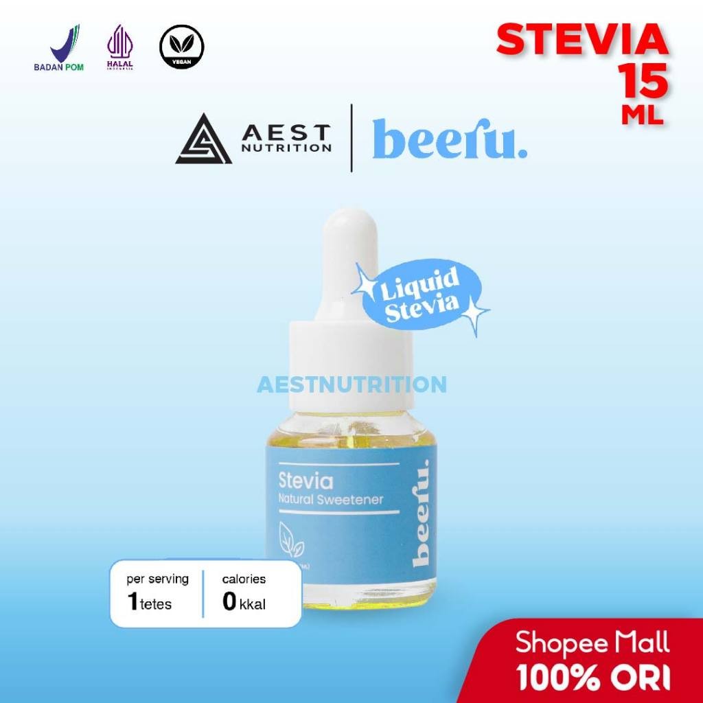 

Beeru Stevia Natural Sweetener - 15 ml Pemanis Alami Alternatif Gula 0 Kalori