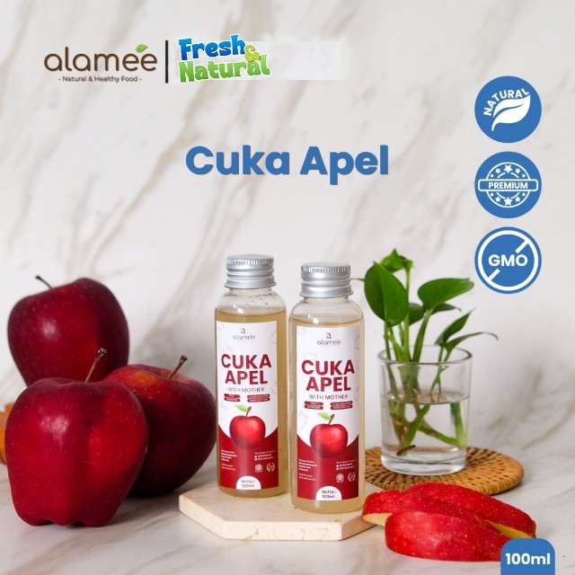 

ALAMEE Cuka Apel Original Vinegar With Mother Premium Organik Apple Cider Vinegar Sari Buah fresh and natural