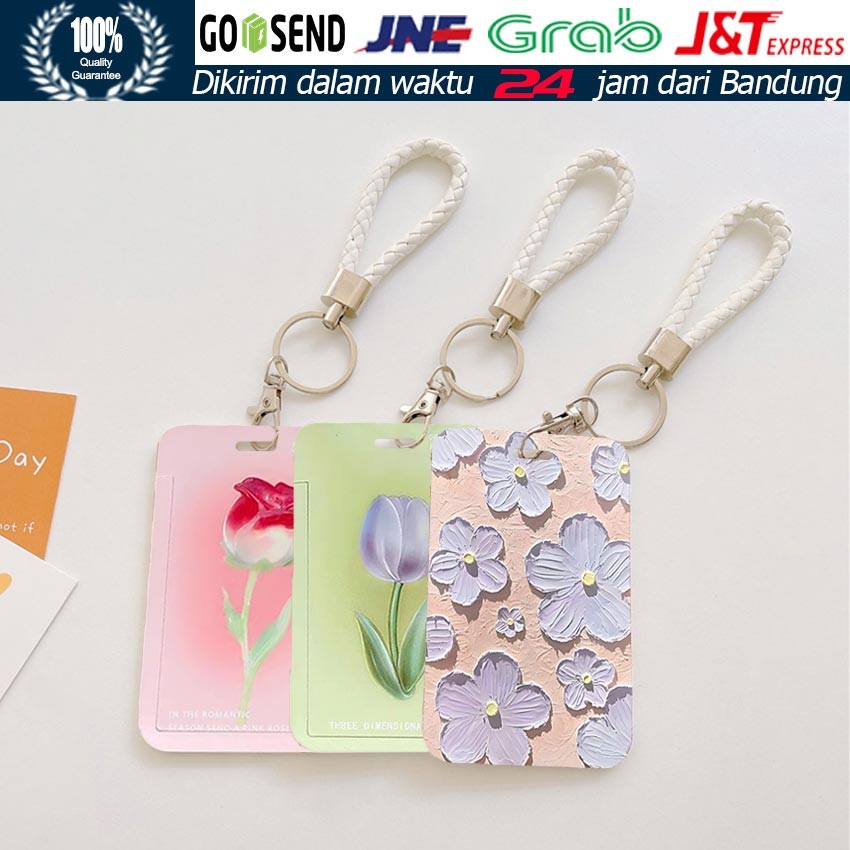 

Kawaii ID Card Holder Motif Lukisan Cat Minyak Bunga untuk Kartu Kerja, Kartu Mahasiswa, dan Kartu MRT