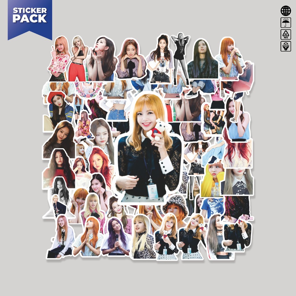 

[100PCS]Stiker Pack Stiker Girl Band Korea Black Pink Aesthetic Vinyl Anti Air Dekorasi Sticker Laptop Buku Journal Koper Helm Casing HP Gitar Helm Skateboard