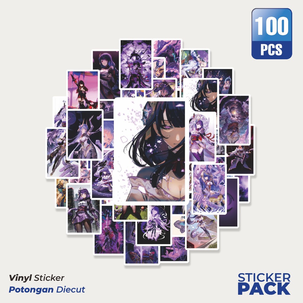 

Stiker Vinyl Stiker Poster Anime Purple/Ungu Waterproof Aesthetic- Untuk Laptop, Motor, dan Helm - Paper Stationery Pack