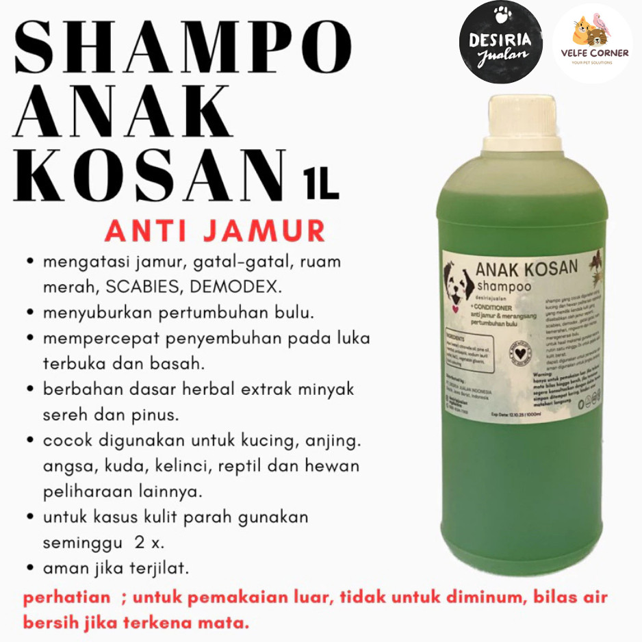 ShAMPO ANTI JAMUR Shampo Anak Kosan Anti Jamur Ampuh Kucing Anjing / Scabies / Demodex / Gatal2 / In