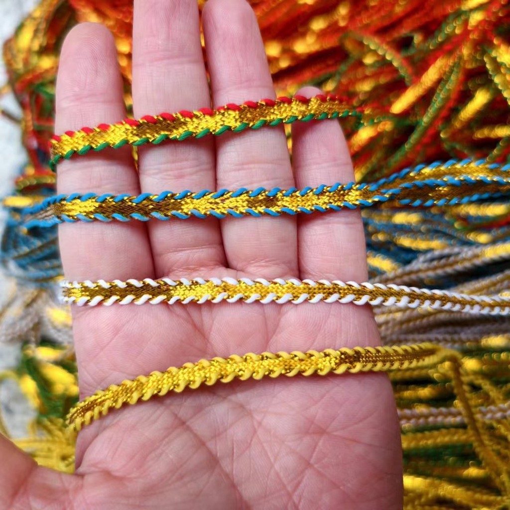 

5Yard/Lot 5mm Gold Silver Black Thread Centipede Braided Lace Ribbon Trim Curve Fabric for Wedding Craft DIY Sewing Accessories