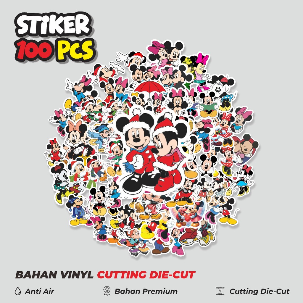 

Terbaru! 50 pcs Stiker Kartun Mickey Mouse dan Minnie Mouse Dekorasi Lucu Kreatif untuk Notebook, Skateboard, HP