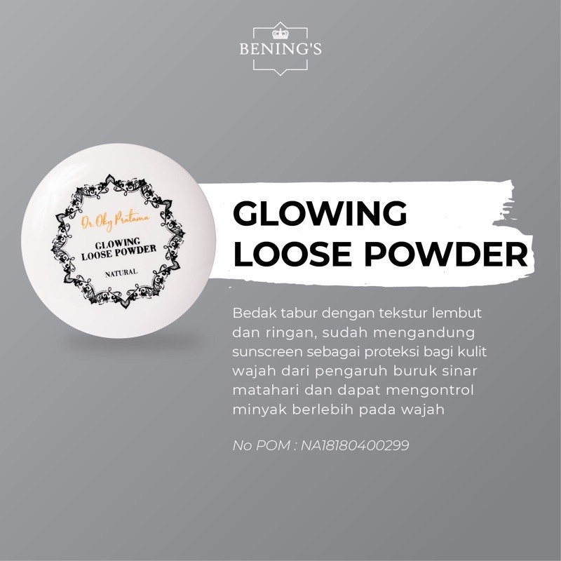 Bening Skincare Glowing Loose Powder Sunscreen Bedak wajah by Benings Clinic dr oky pratama
