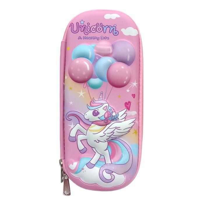 

[New Arrival] Tempat pensil kotak pensil 3D Unicorn Hardtop Pencil Case astronot - UNI Balon Pink