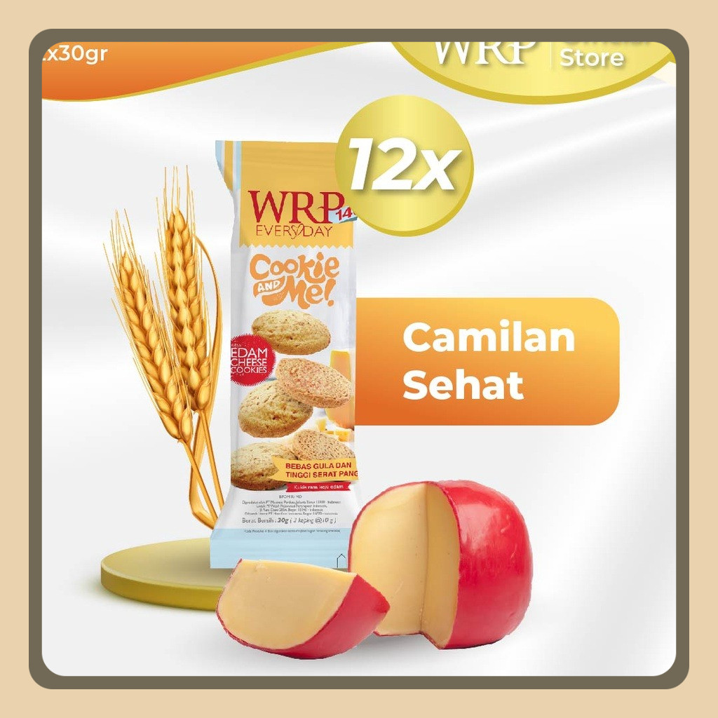 

WRP Edam Cheese Cookies 30g (Bundle 12) - Camilan Diet
