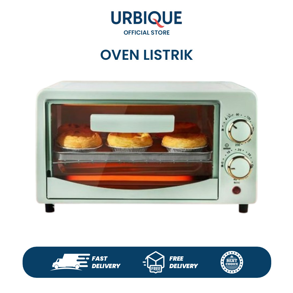 Oven listrik 12L Electric Oven Multifungsi Kontrol Suhu Waktu Roti Oven Listrik Low Watt