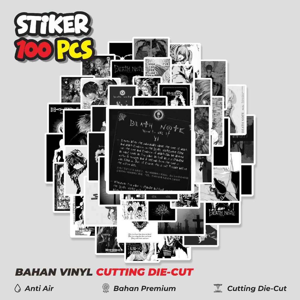 

Terbaru! 50 pcs Stiker Anime Death Note B&W 2 Dekorasi Lucu Kreatif untuk Notebook, Skateboard, HP