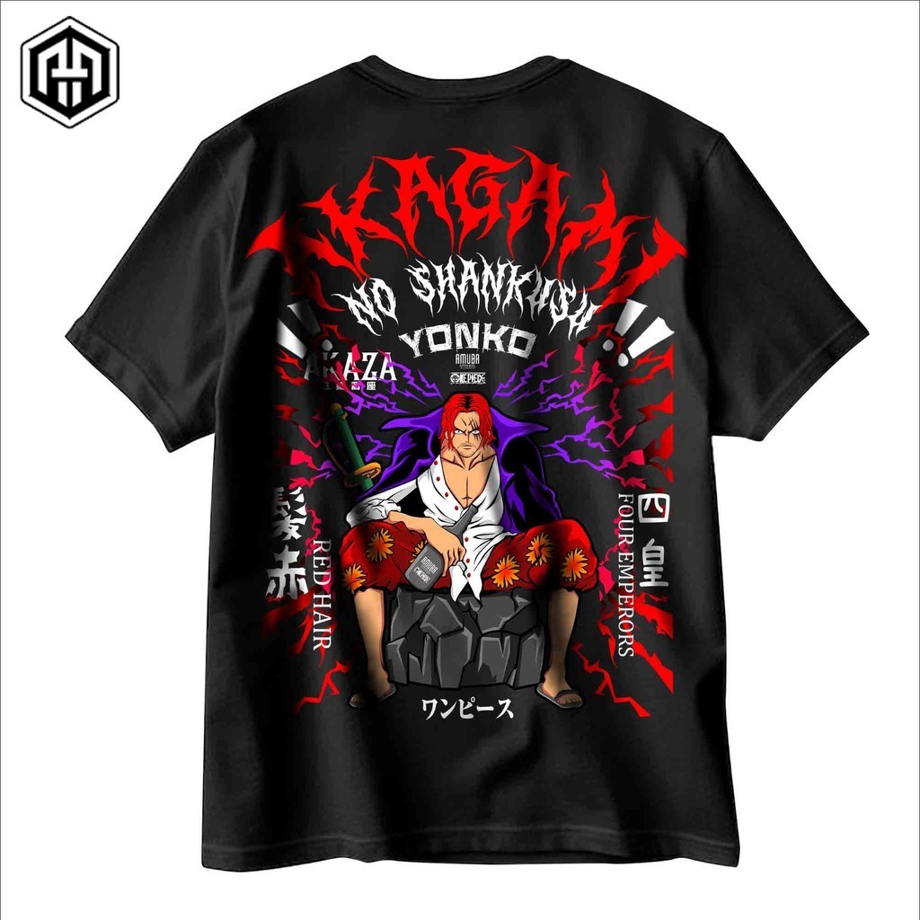 Kaos Distro Anime Onepiece AKAGAMI no Shank Yonko Killer - T shirt One Piece Premium Red Hair