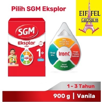 SGM 1+ 900 gram, SGM 3+ 900 gram, SGM 5+ 900 gram Vanila / Madu / Cokelat (Susu , SGM , SGM ) EIFFEL