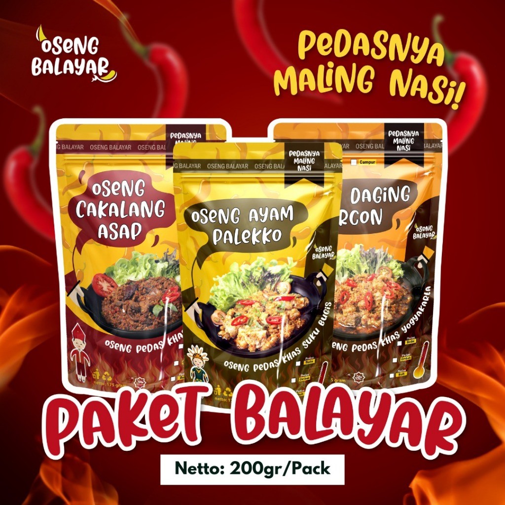 

PROMO PAKET BALAYAR 3 VARIAN ( Oseng Mercon Daging , Cakalang Asap Pedas , Ayam Palekko ) | MAKANAN