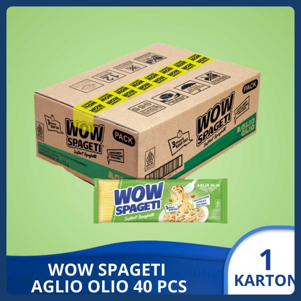 

(1 KARTON) WOW SPAGETI AGLIO OLIO Pasta isi 40 pcs