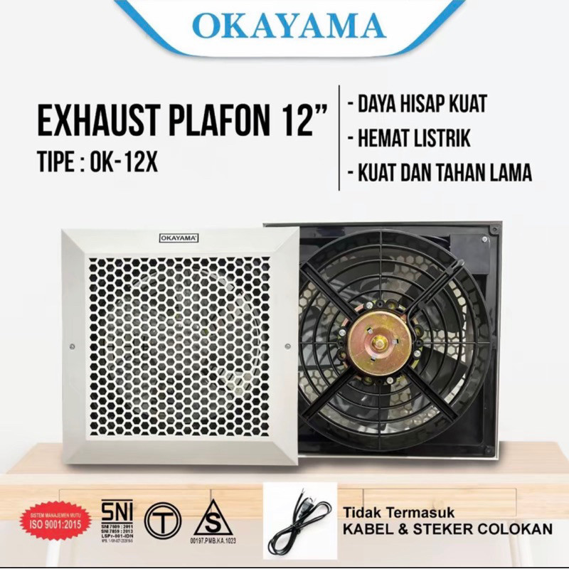 Okayama Exhaust Fan 12 Inch / Hexos Fan / Kipas Angin Penyedot Udara TYPE:OK-12X Penyedot Debu / Hex