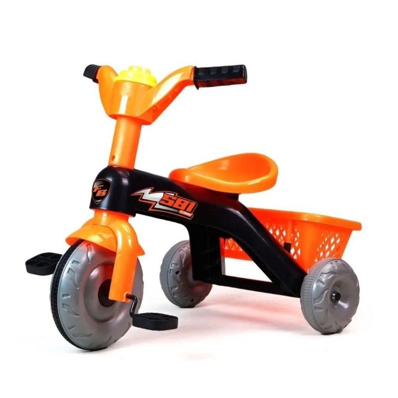 Sepeda plastik kuning anak roda tiga