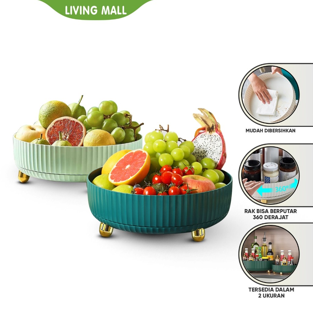 LIVING MALL Wadah Penyimpanan Putar/Wadah Botol Air Mineral C23-C100/C99 Wadah Buah/Rak Bumbu