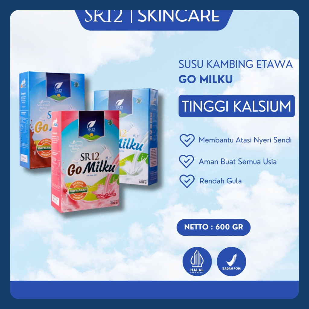 

SR12 GO MILKU Susu Kambing Etawa 600gr Aneka Rasa Enak Strawberry Cokelat Original ORI BPOM