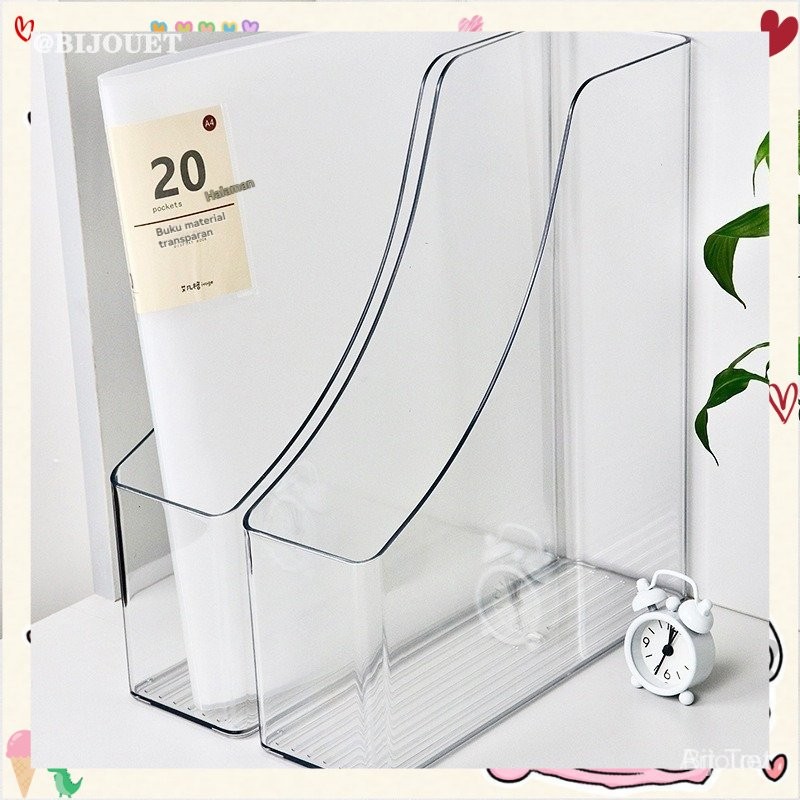 

Organizer Box File Meja Kantor Rak Buku Organizer Meja Akrilik 4 Sekat