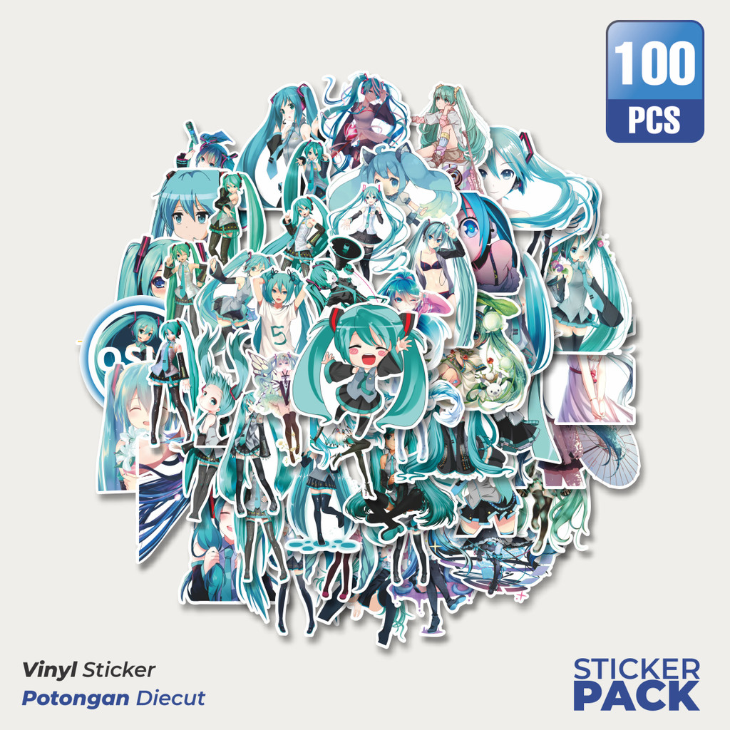 

Stiker Vinyl Stiker Anime Hatsune Miku Waterproof Aesthetic- Untuk Laptop, Motor, dan Helm - Paper Stationery Pack