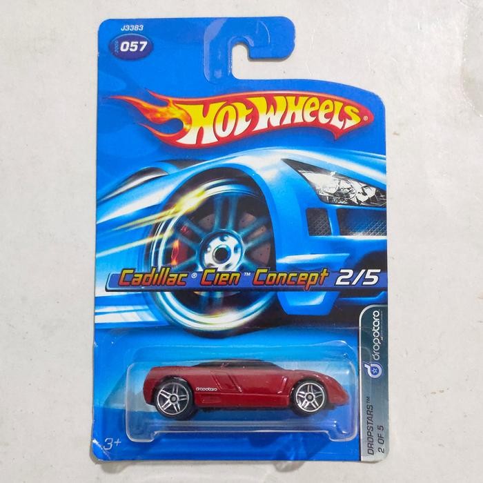 TR99 Hotwheels Hot Wheels Cadillac Cien Concept merah hati 2006 Dropstars blue card