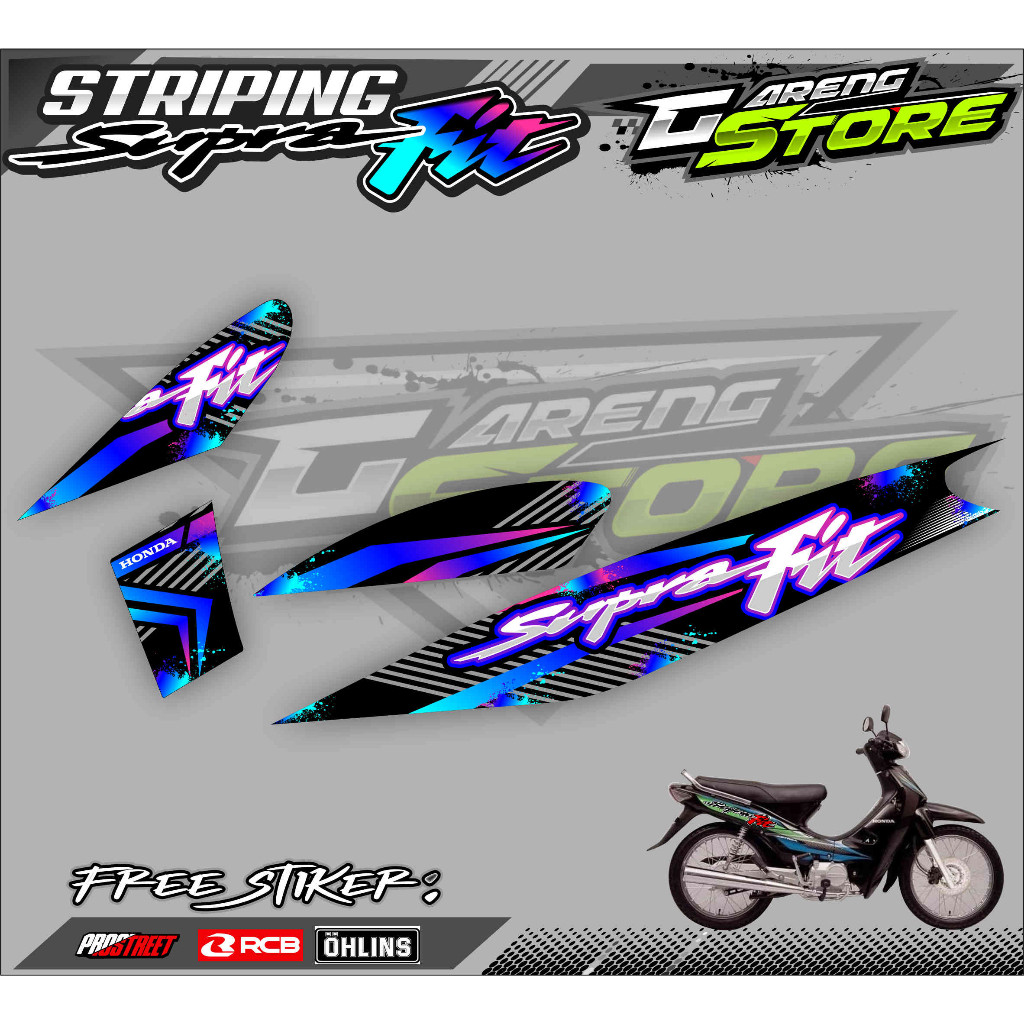 STRIPING VARIASI HONDA SUPRA FIT OLD / STICKER LIST VARIASI SUPRA FIT LAMA