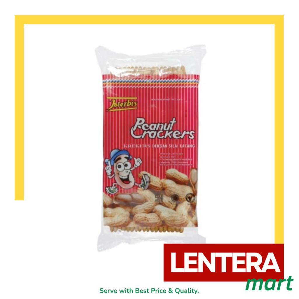 

Interbis Tray Biskuit Peanut Crackers/Coklat Pack @268gr/Renceng @17gr LenteraMart
