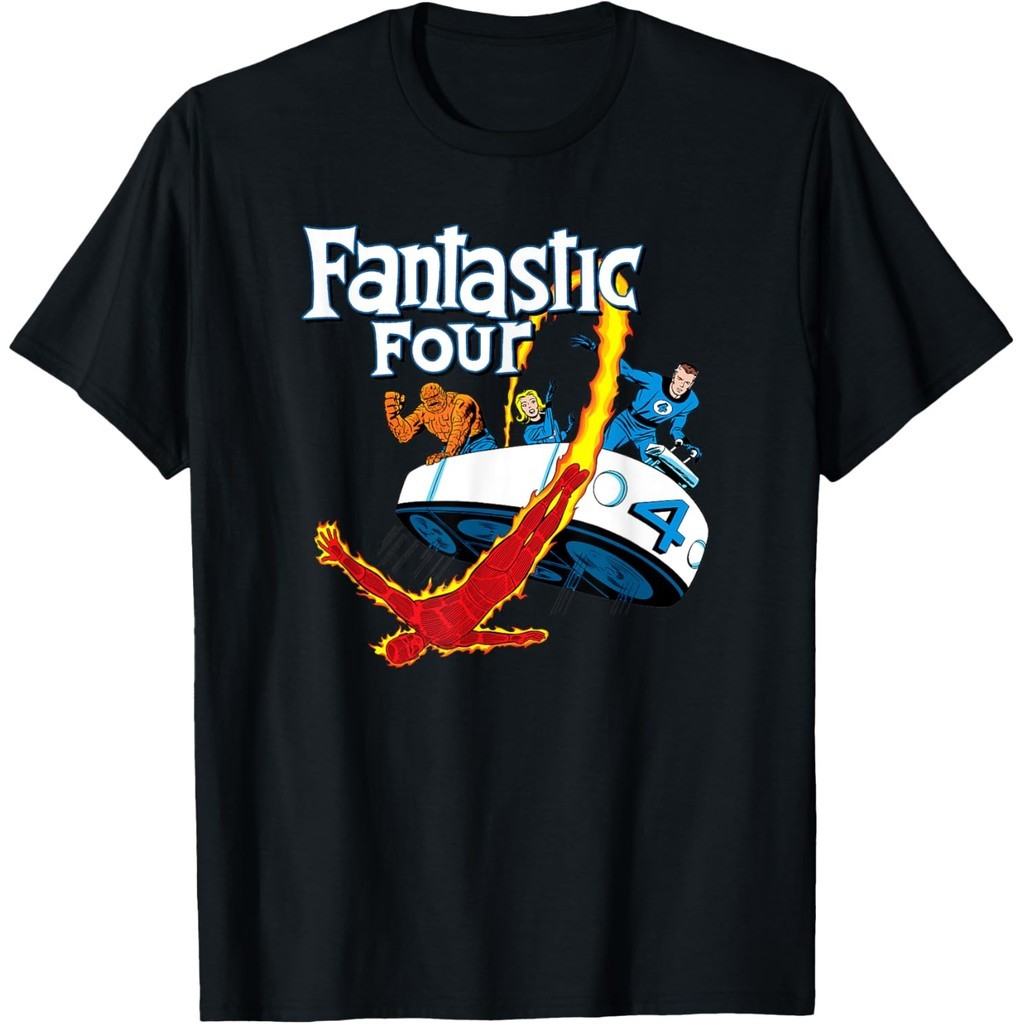 Baju Kaos  Marvel Comics Fantastic Four Fantasticar Retro T-Shirt