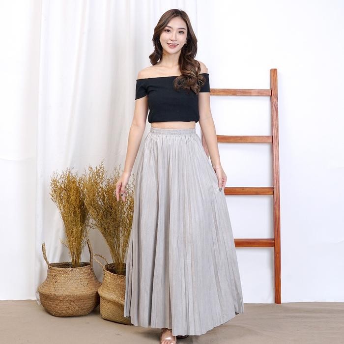 Panjang Wanita Casual RokSuede Rok Suede LondonGirl - Hitam, All Size