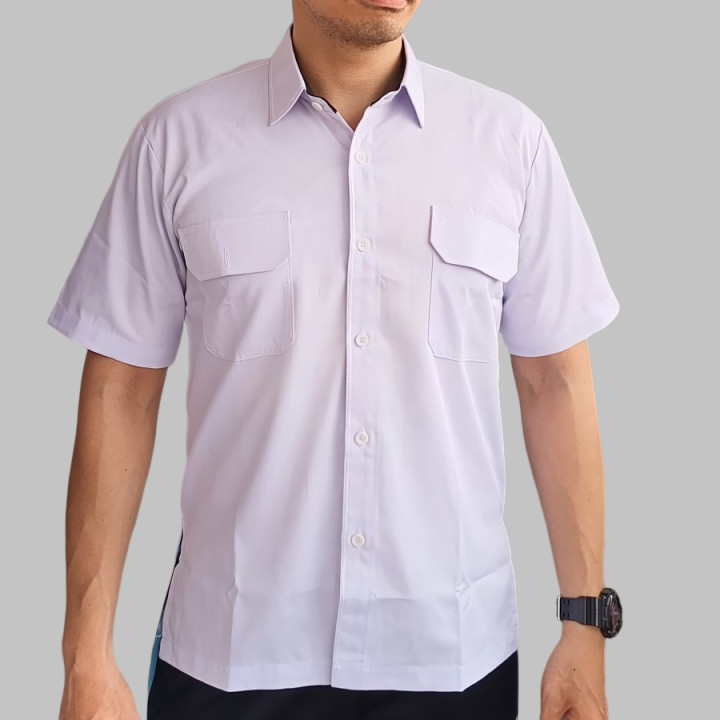 Kemeja Pria Putih PDH PDL Benang Tiga Kantong Dua Salice Paolo Lengan Pendek