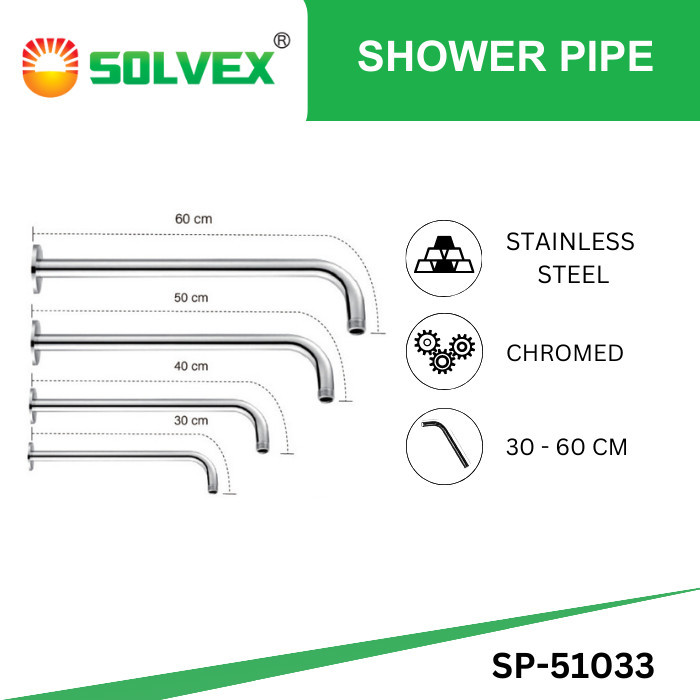 Shower Pipe Tiang Wall Shower Pipa Dinding Tembok 30 - 60 cm