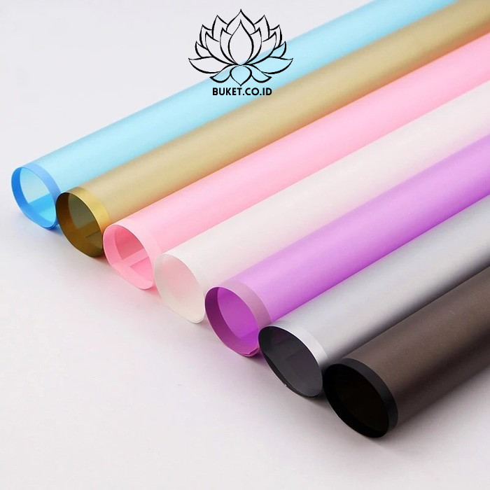 

(20Lembar) Kertas Bunga Buket Cellophane List Frame/ Wrapping Paper Semi Transparant Line