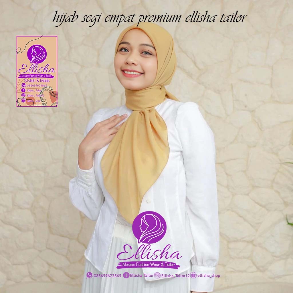 Hijab VOAL Ellisa Tailor PREMIUM ( Hijab Paris Segiempat Jahit Tepi - Kerudung Paris Jepang )