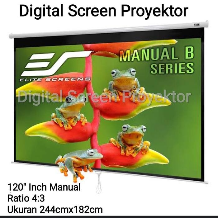 Layar Proyektor Manual Wall 120 Inch / Screen Projector Manual 120" 4:3 / Layar Proyektor Gantung 12