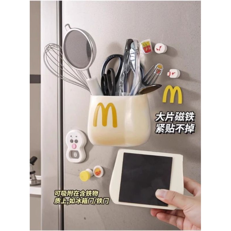Lukchup_20 Tempelan Dinding Mcdonald'S Rak Tempel Magnet Kulkas Rak Serbaguna Magnet Kotak