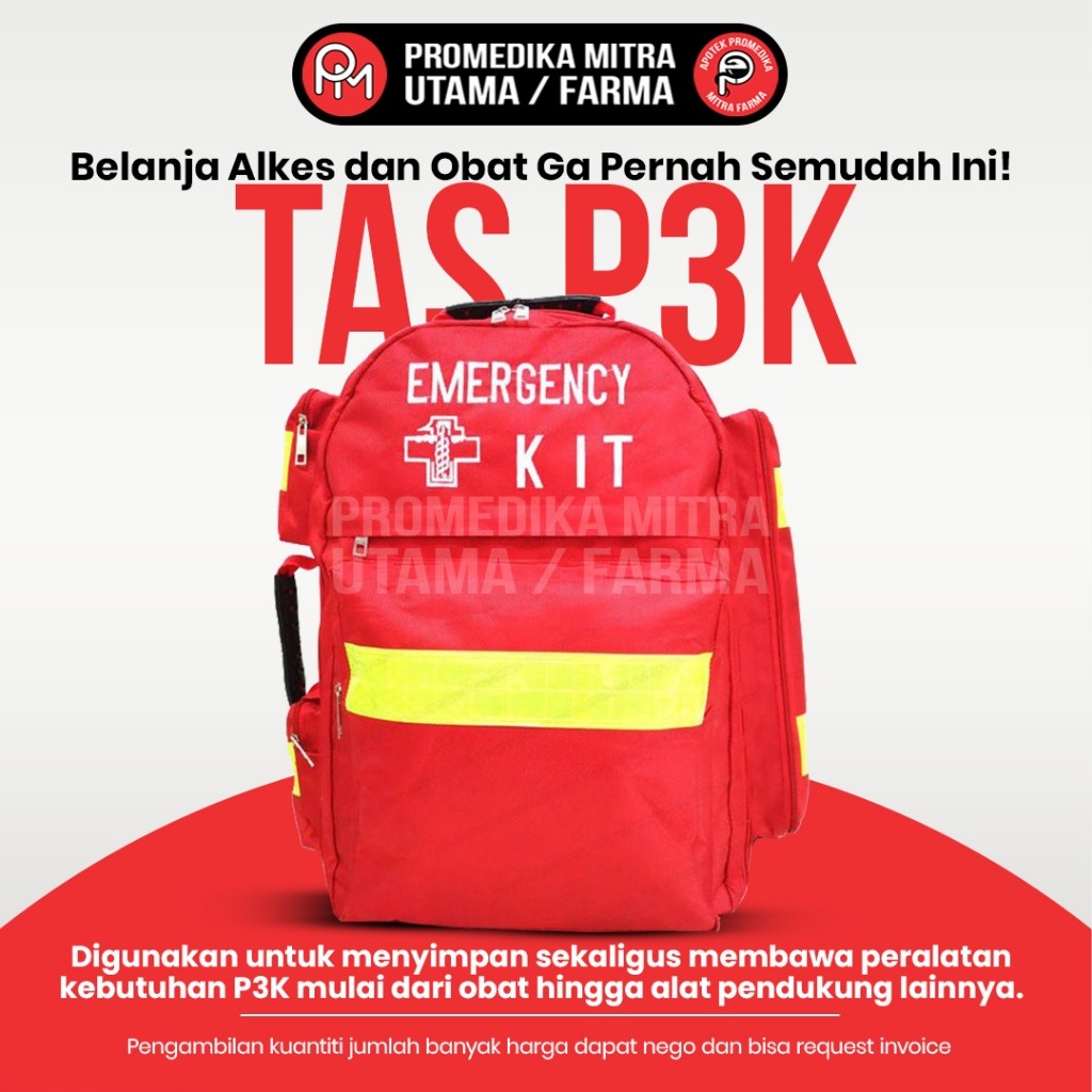 Tas Ransel P3K | Tas P3K Sedang/Besar | Tas Obat P3K tanpa isi | Perlengkapan P3K
