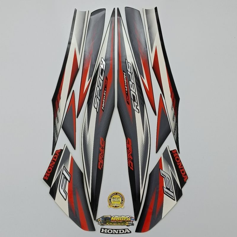 Striping Stiker Lis Bodi Honda Spacy 2014 Hitam Full
